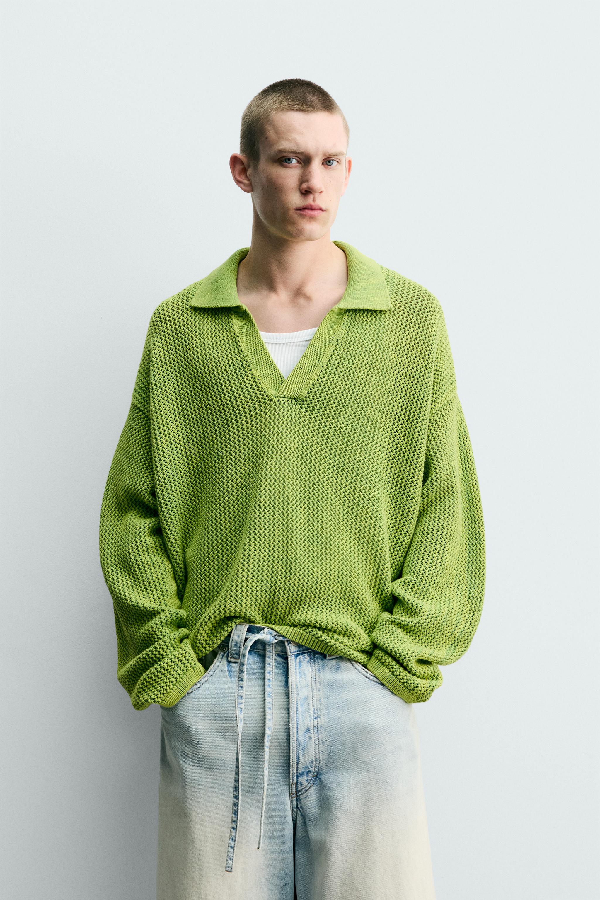 WASHED TEXTURED KNIT POLO